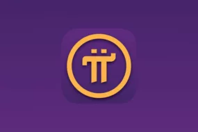 An illustration depicting the pi network logo on a purple background