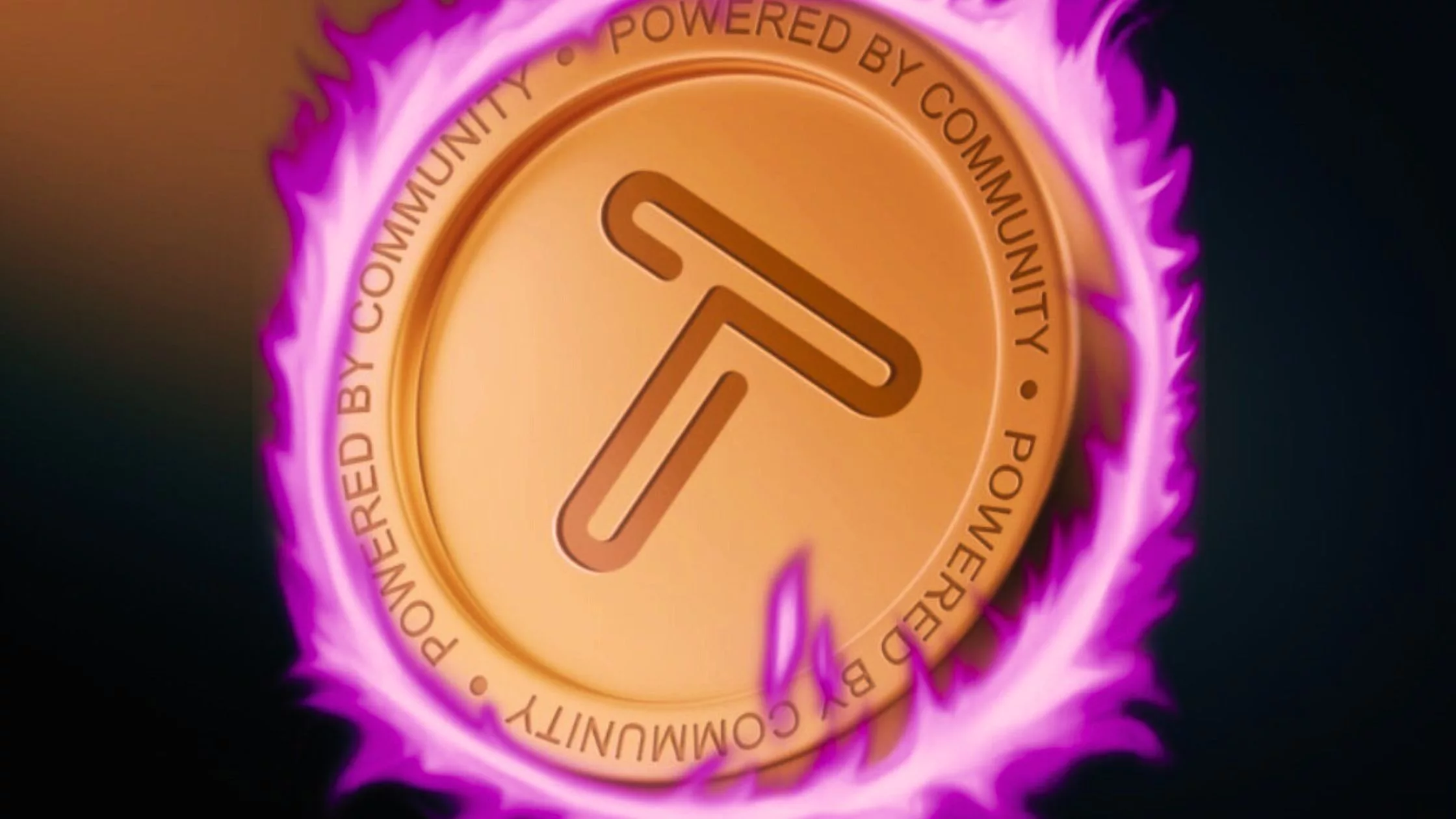 An illustration showing the Tapswap coin surrounded by a pink flame